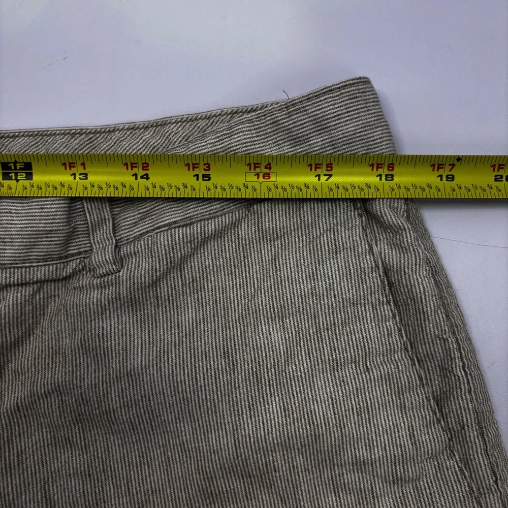 Banana Republic‎ Mens Tan White Striped Chino Shorts Size 36 Casual Summer